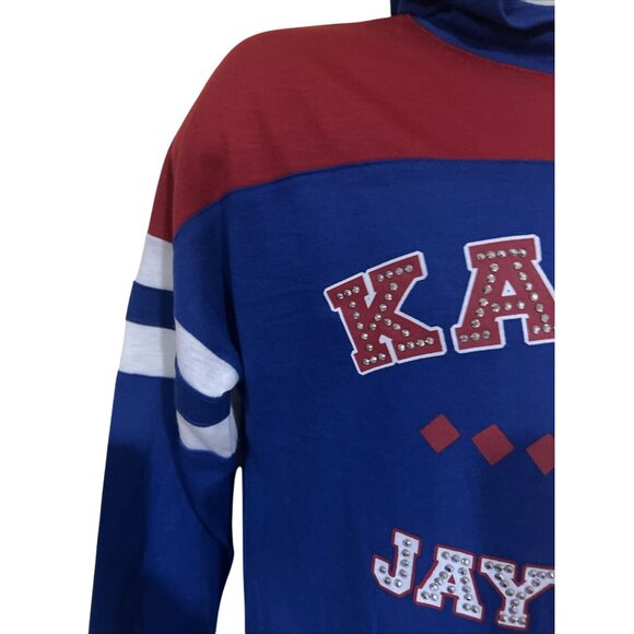 NWT Kansas Jayhawks Colosseum Girls Blue Logo Hooded T-Shirt M - Picture 4 of 6